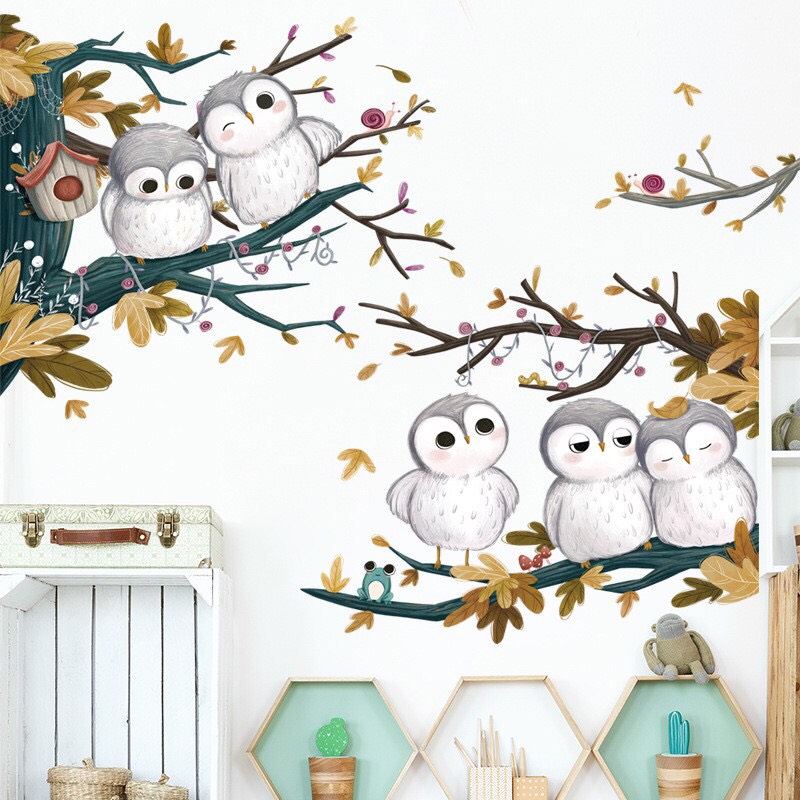 Decal dán cú cành cây mẫu mới