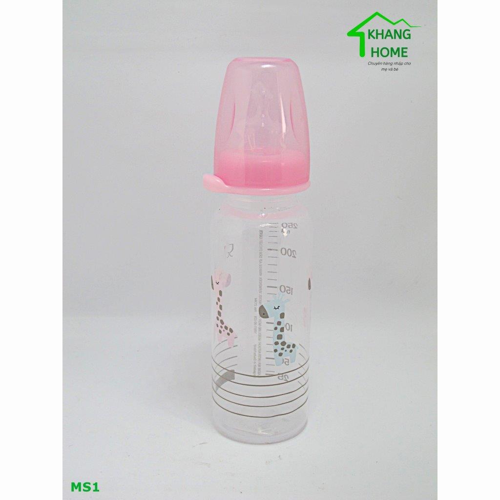 BÌNH SỮA CỔ HẸP 250ML BABYLOVE (NÚM SIZE M - DÀNH CHO TRẺ 0-6 THÁNG)