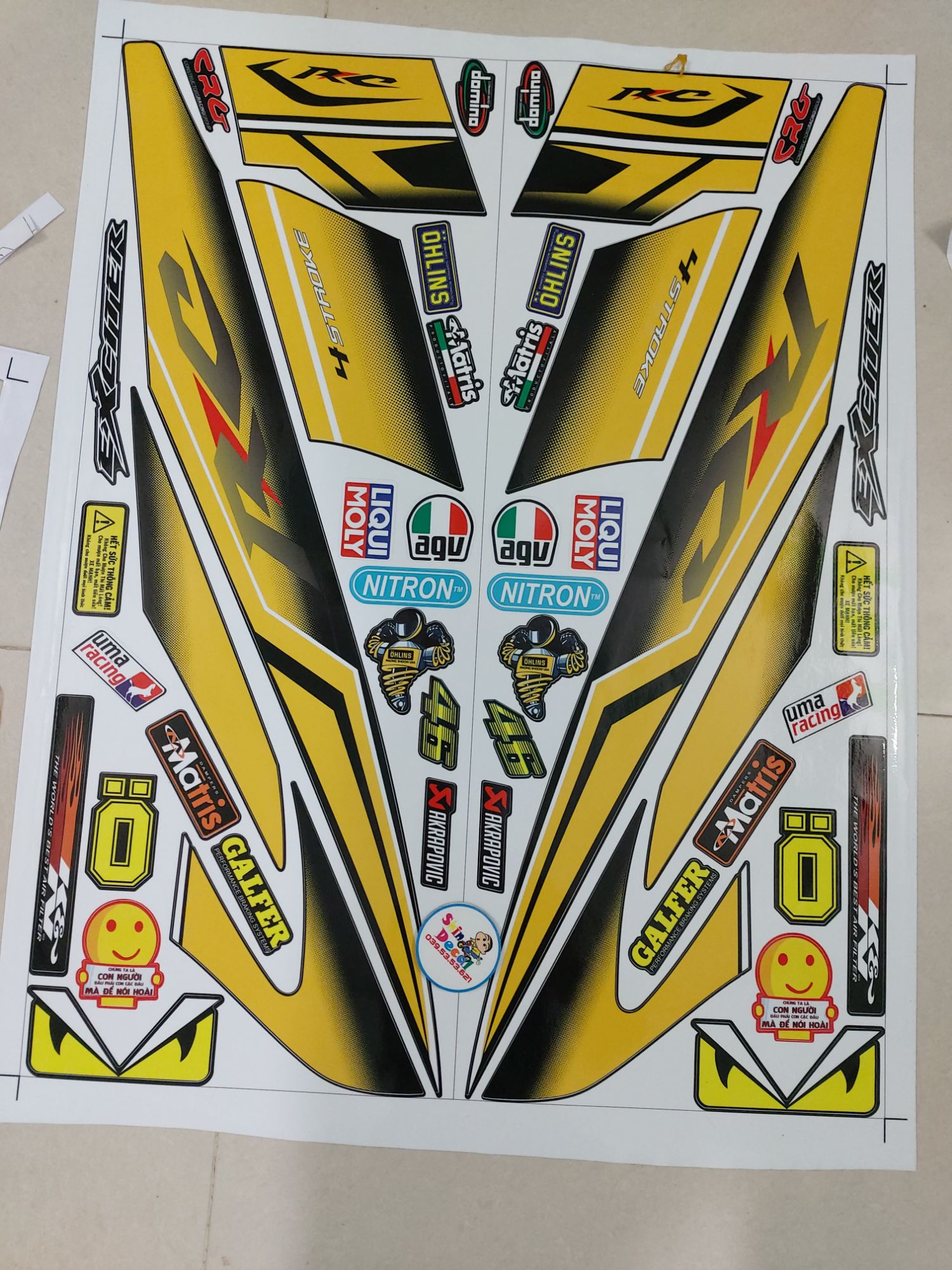 Tem Exciter 2010 RC vàng đen