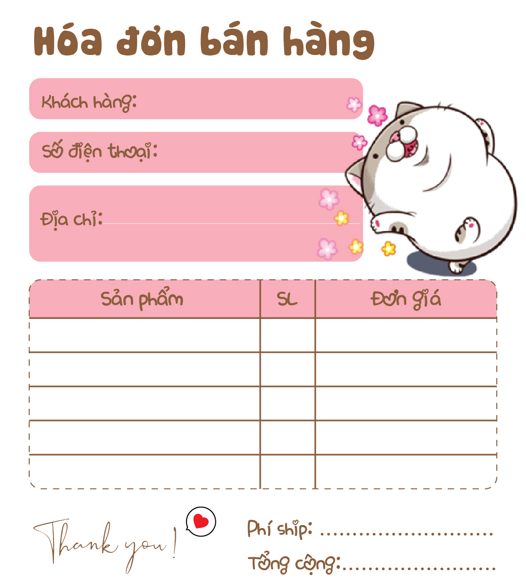 [ Hàng Sẵn ] Hóa Đơn Bán Hàng Mini 1 Liên AMI