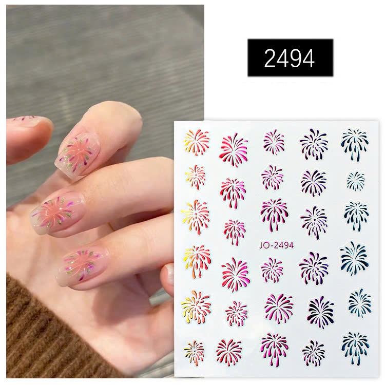 Sticker dán móng joyful hình pháo hoa - sticker firework - dụng cụ trang trí nail