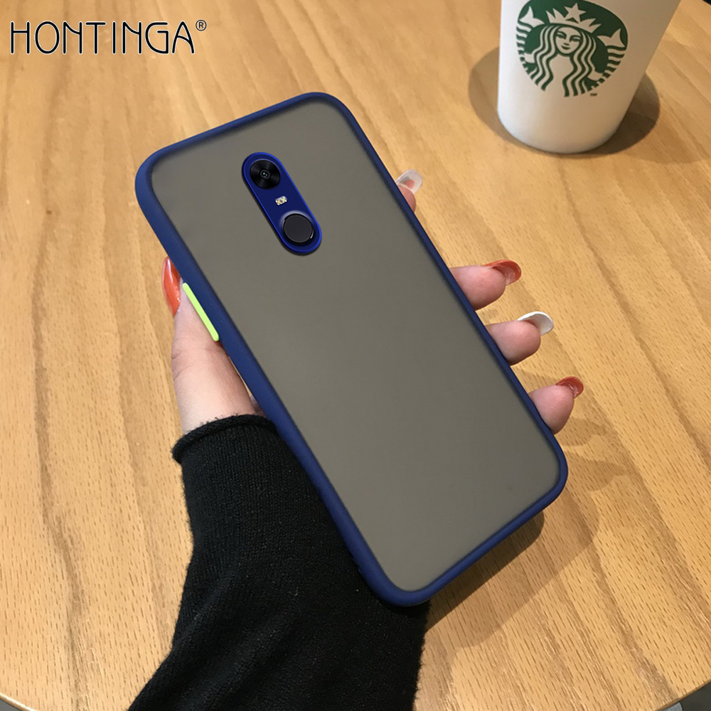 Ốp honinga cho ốp xiaomi redmi 5 plus 5 + ốp lưng cứng trong suốt mờ cảm giác da siêu mỏng ốp điện thoại bọc toàn bộ cạnh silicon mềm ốp cứng cho bé gái, dành cho bé trai
