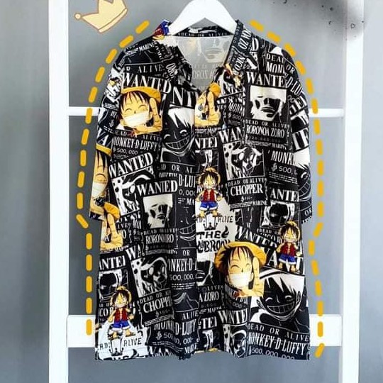 [Kèm hình thật] Áo sơ mi lụa One Piece Luffy Đảo Hải Tặc unisex cryaotic10