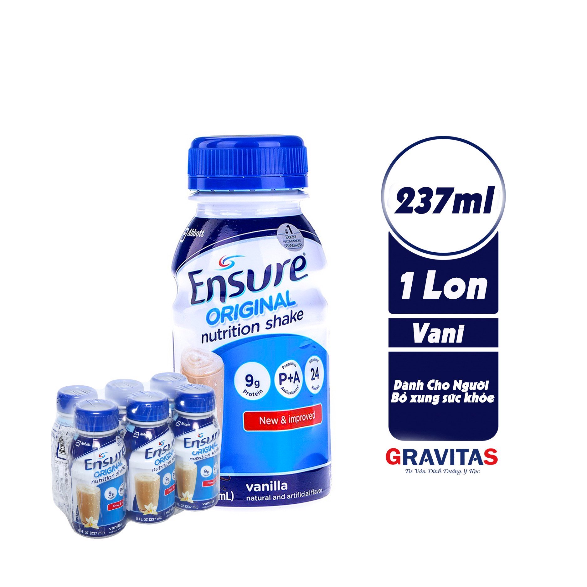 [ Chai lẻ] Sữa Ensure Original 237ml (Date: 08/2022)