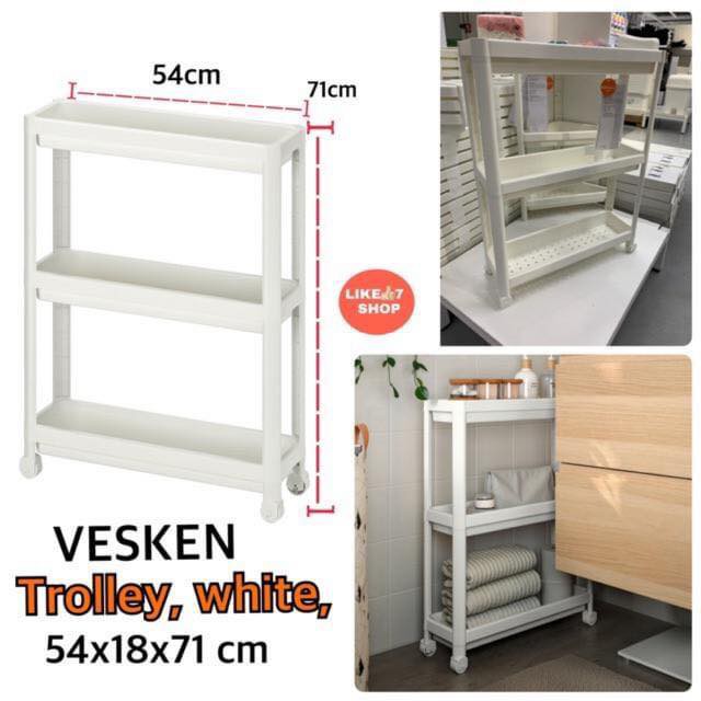 Kệ phòng tắm Ikea Vesken có bánh xe