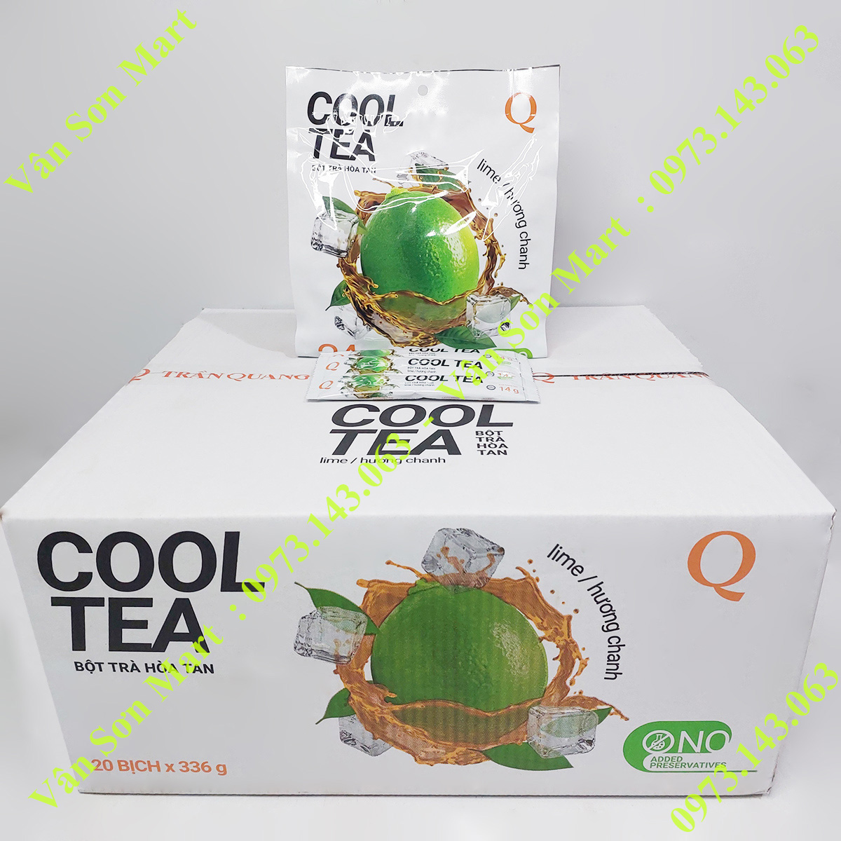 05 bịch trà Chanh Cool Tea Trần Quang 336g (24 gói dài x 14g)