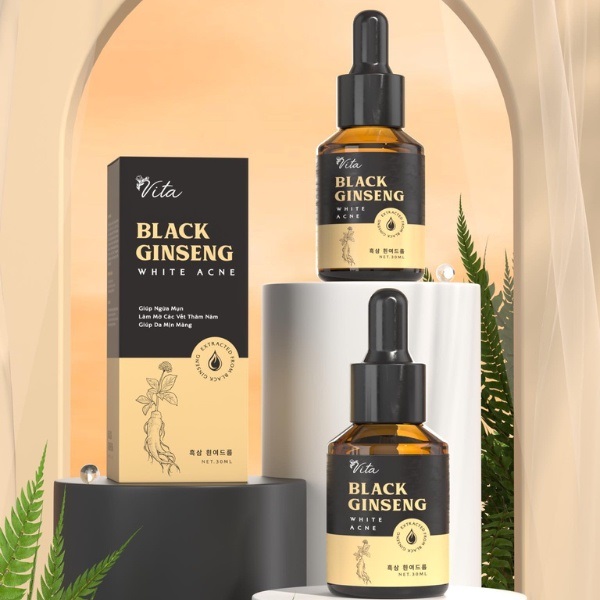 Serum tái tạo mụn nhân sâm đen Black Ginseng White Acne Vita Dr Lacir mẫu mới