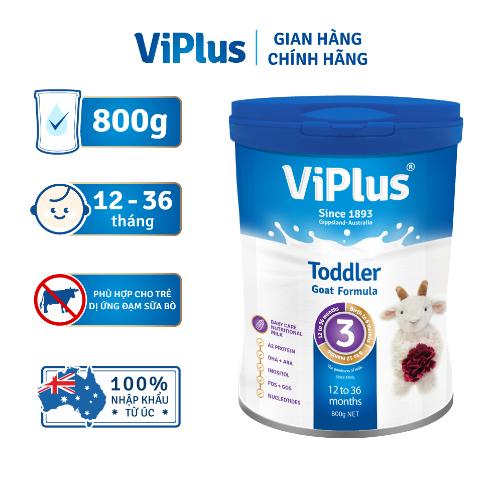 Sữa Bột Dê Công Thức Viplus Goat Số 3 800g (date 12.2023)
