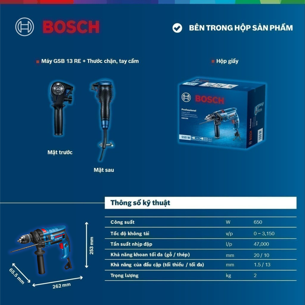 Máy khoan động lực Bosch GSB 13 RE