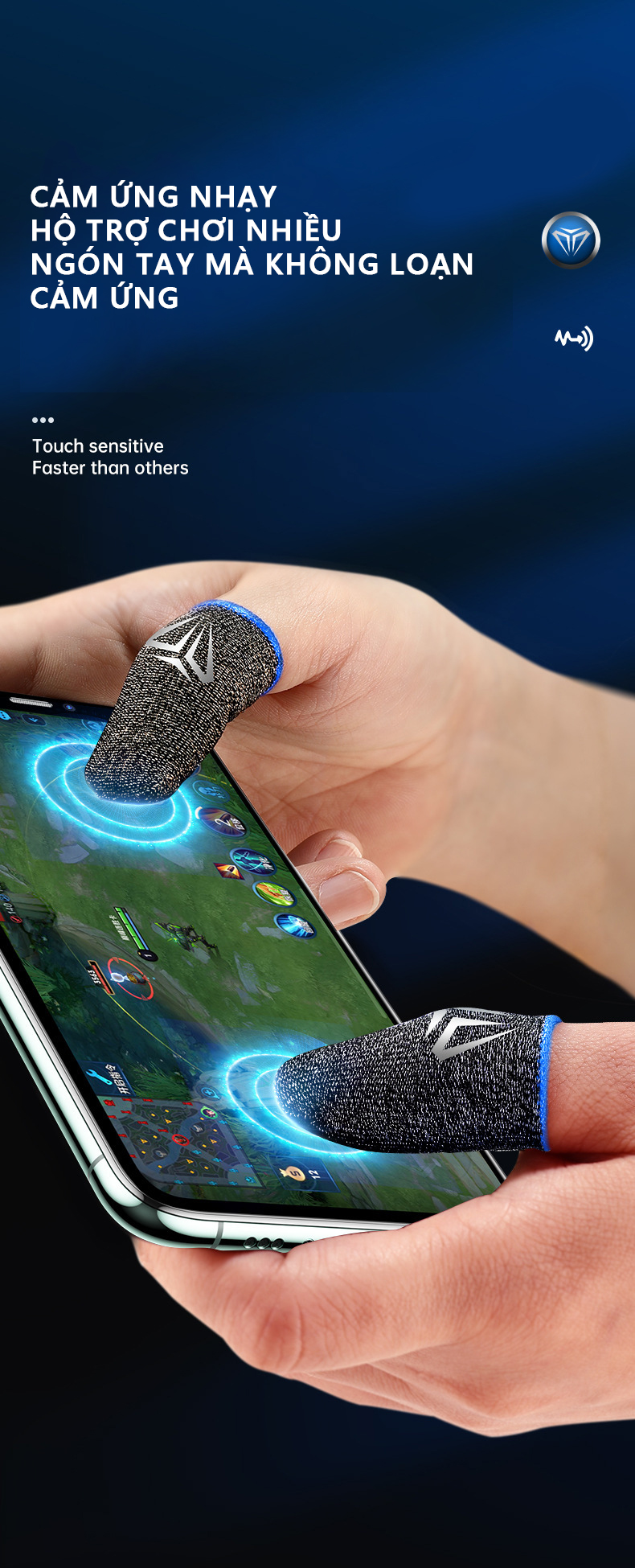 Bao tay chơi game Yoking găng tay chơi game bao 2 ngón tay cảm ứng bao ngón tay chống mồ hôi chống trượt
