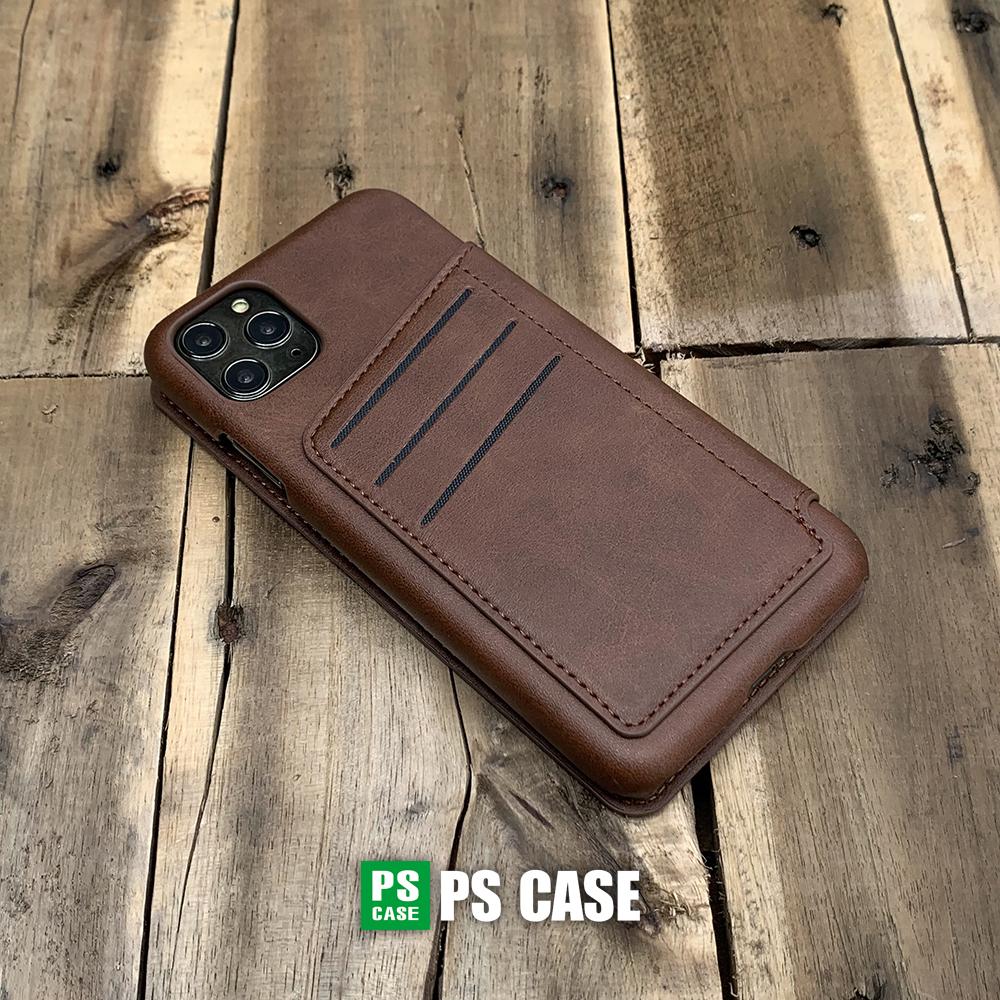 Bao da kiêm ví dành cho iPhone 11 Pro Max - màu nâu - PS Case Phân Phối