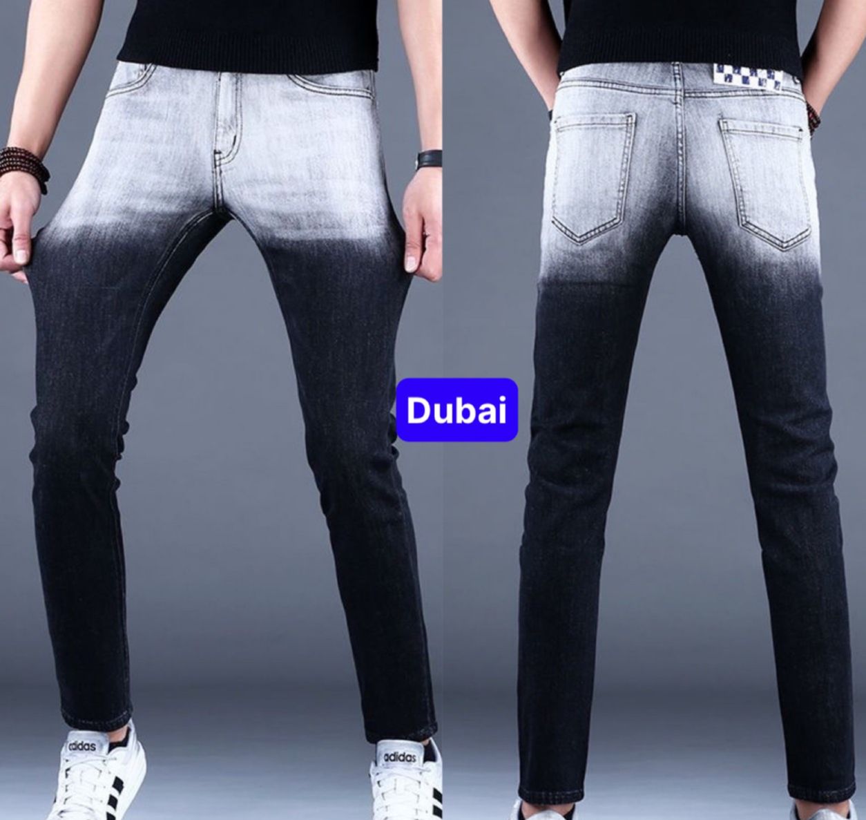 Quần jean nam chất bò vá da wash rách nhật bản phong cách cao cấp mới - dubai fashion