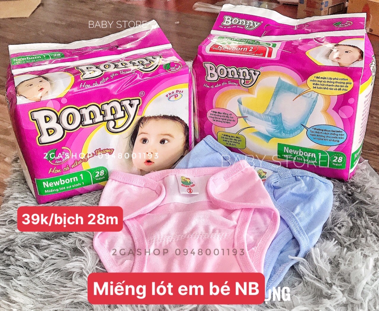 Miếng lót sơ sinh Bonny cho bé - bỉm sơ sinh