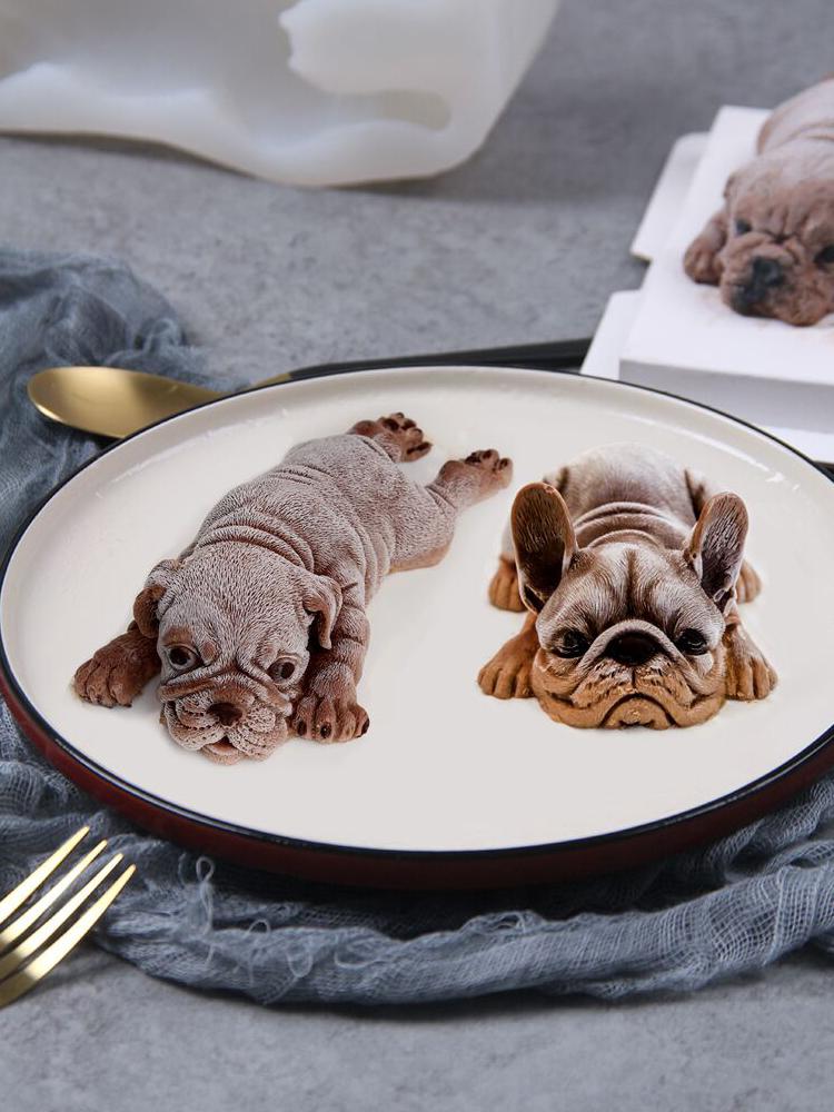 Chó Shar PEI Bánh Mousse Bộ Tạo Khuôn Hình Con Chó Màu Đỏ Bánh 3D Con Chó Sữa Nhỏ Silicone Bánh Mousse Bánh Bộ Tạo Khuôn Hình Bánh Mousse Chó Dụng Cụ Mài