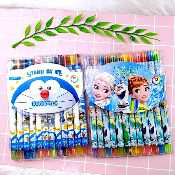 Sáp Vặn 12 Màu Dài Rolling Crayon 12 Màu (2525-12) ( Bé Trai, Bé Gái )