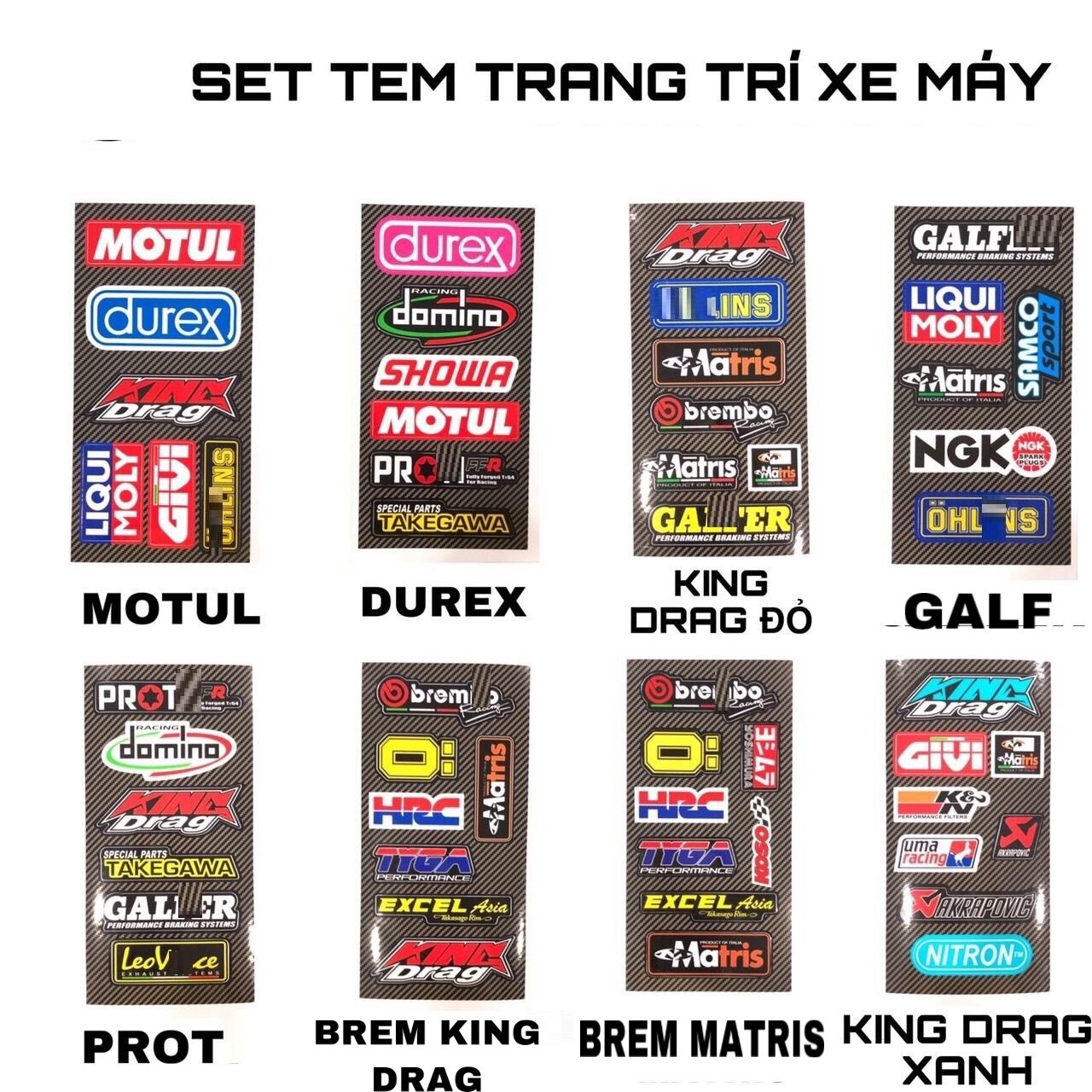 [HCM] [SALE] SET TEM LOGO TRANG TRÍ XE MÁY
