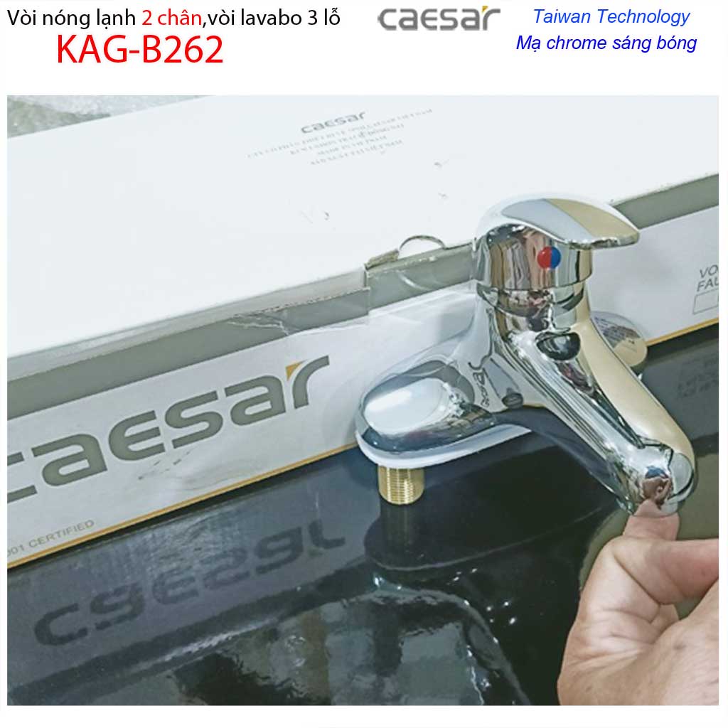 Vòi 2 chân Caesar KAG-B262 Sales giá tốt chất lượng tốt Vòi nóng lạnh gật gù Caesar