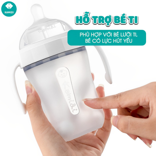 Bình sữa Kamidi Silicon Trắng