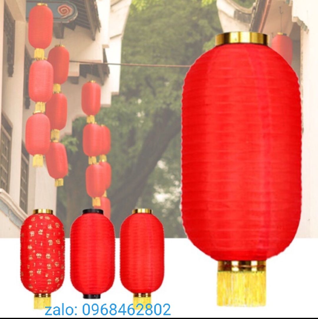 Đèn lồng vải trụ dài 40cm nhiều màu sắc