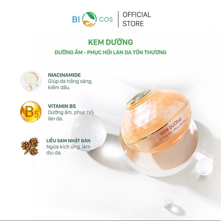 Combo Dưỡng Sáng Da,Mờ Thâm Nám BIOCOS ( Kem Dưỡng B5- 20gr ,Tinh Chất Nám 30ml ,Tinh Chất Sáng Da 30ml)
