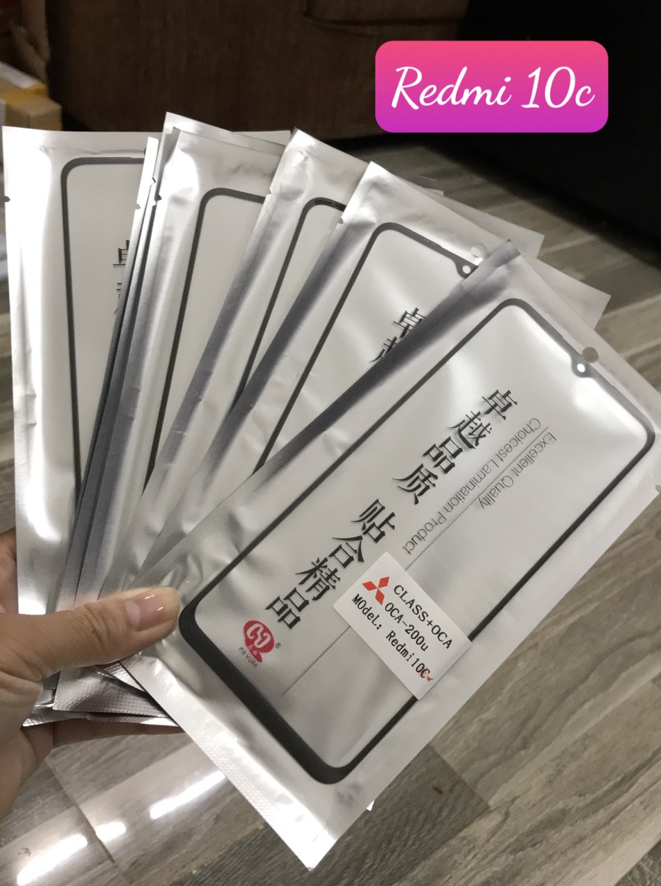 Kính ép màn hình xiaomi Redmi 10c ( kính liền keo)