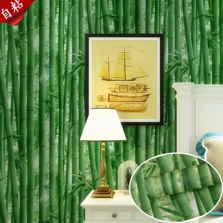 Giấy dán tường rừng trúc đậm khổ rộng 0.45m