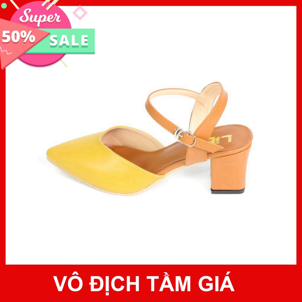 Giày cao gót 5cm bít mũi phối màu quai hậu s515