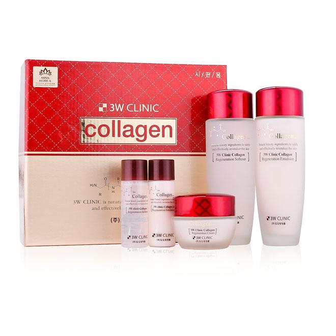 Bộ dưỡng da săn chắc collagen 3w clinic collagen skin care set