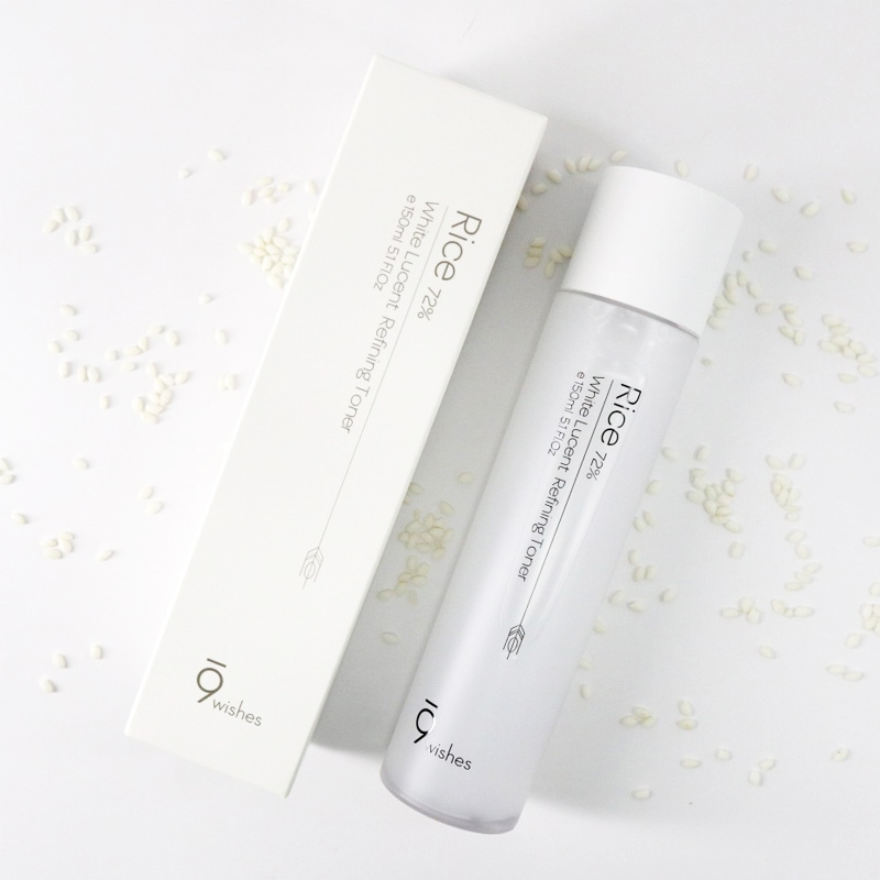 Nước Hoa Hồng 9Wishes Rice 72% White Lucentrefining Toner 150ml