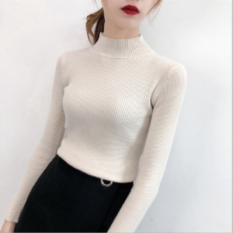 ✒☬✗  [Freeship] Áo Len Tăm Cổ Ba Phân Dày Dặn Mềm Mịn