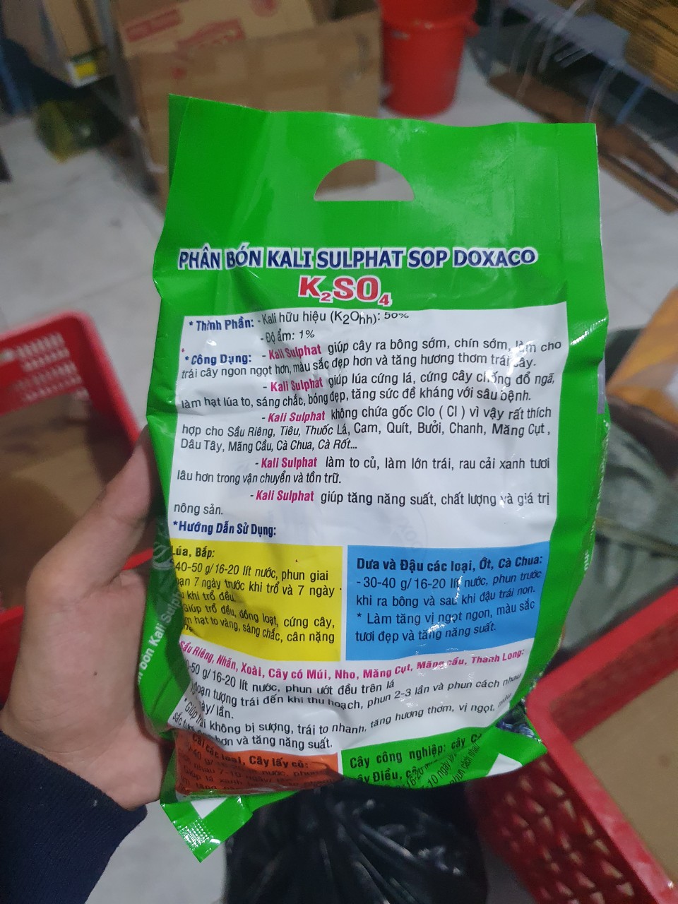 PHÂN KHOÁNG KALI SUNPHAT – K2SO4 gói 1kg - A1.1007