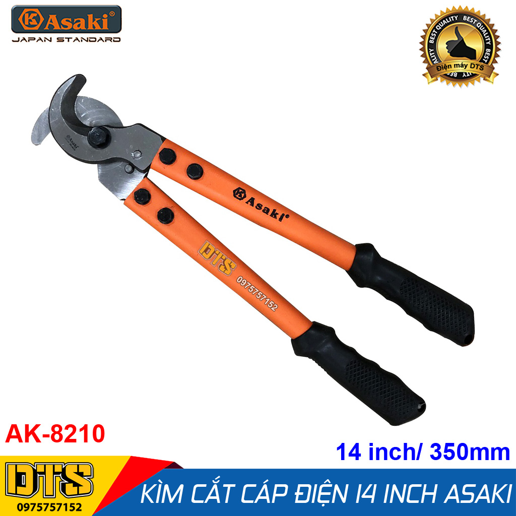 Kìm cắt cáp điện, cáp đồng, cáp nhôm, cáp quang Asaki AK-8210 14inch/ 350mm (Khả năng cắt cáp đường kính Φ 12mm)