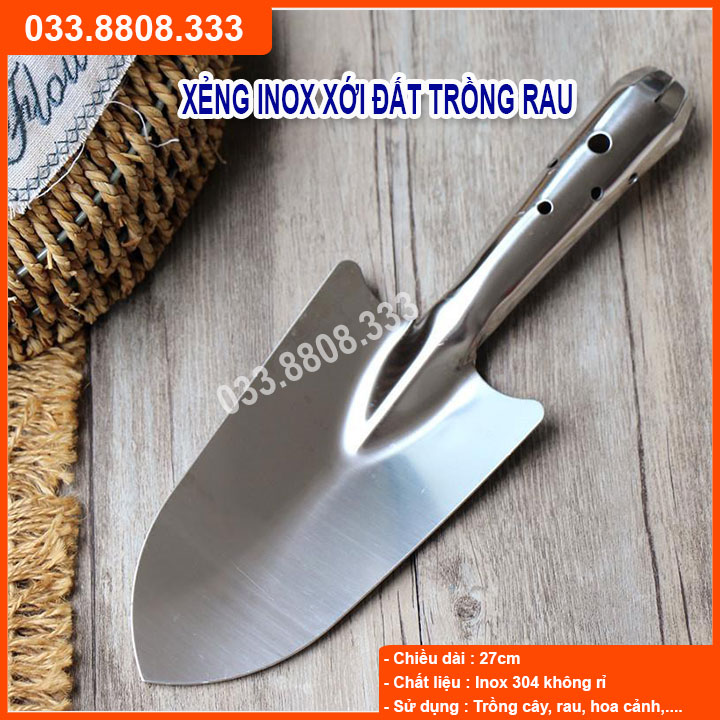 Xẻng Làm Vườn Mini Inox - xẻng cầm tay