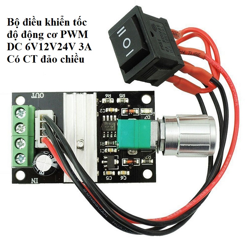 Bộ điều khiển tốc độ động cơ có đảo chiều motor - điều tốc động cơ dc 6v 12v 24v 28v 3a 80w pwm