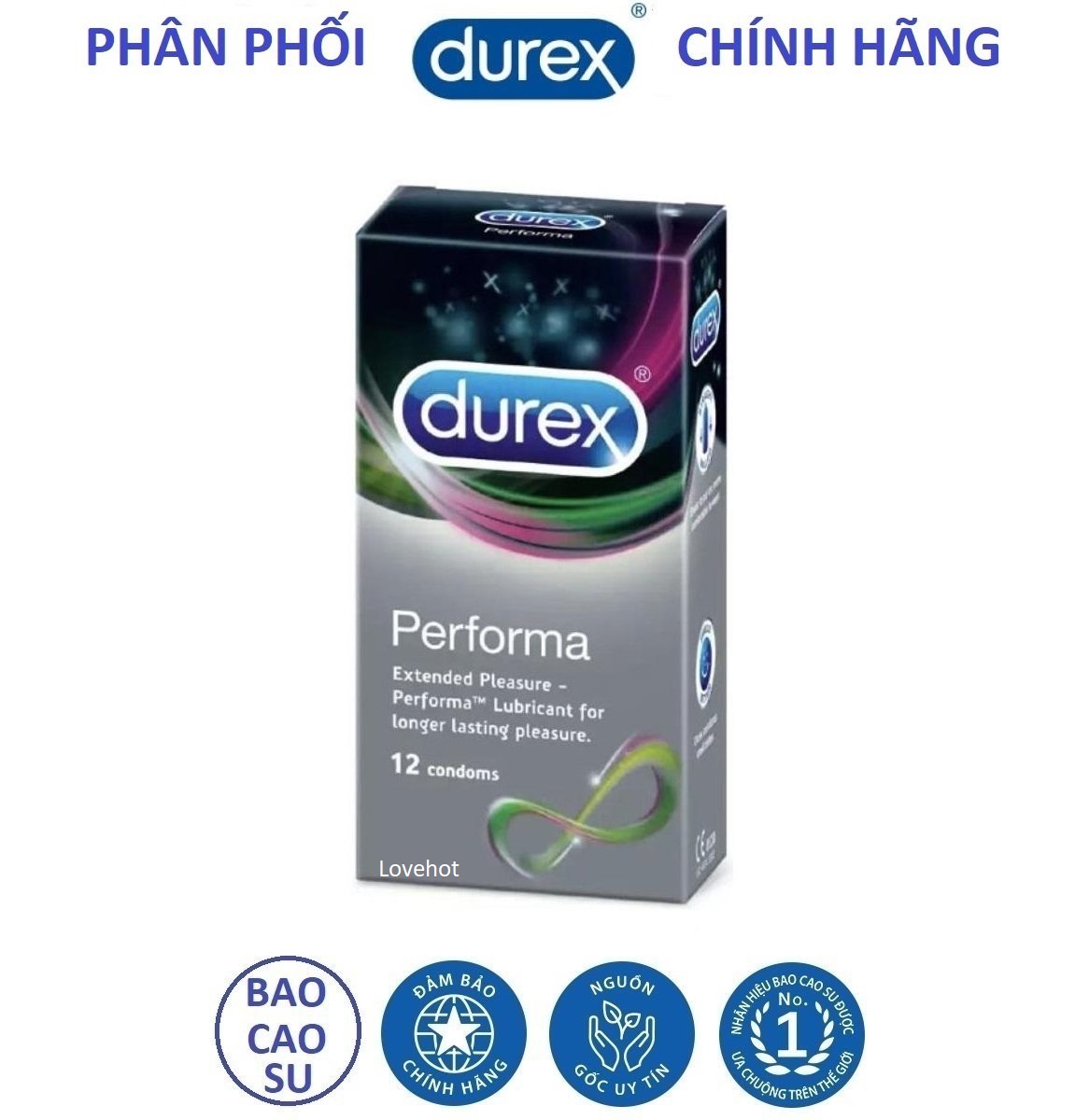 [HCM]Hộp bao cao su Durex Performa 12 chiếc