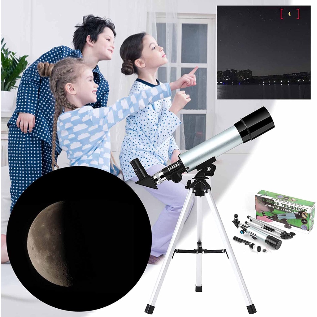 Kính thiên văn Celestron Telescope F36050 chính hãng Mỹ cao cấp, Bộ Kính Viễn Vọng, Thiên Văn Khúc Xạ Telescope F36050 100X Giáo Dục Cho Bé Kèm Phụ Kiện, Quà Tặng Đầy Ý Nghĩa Cho Bé