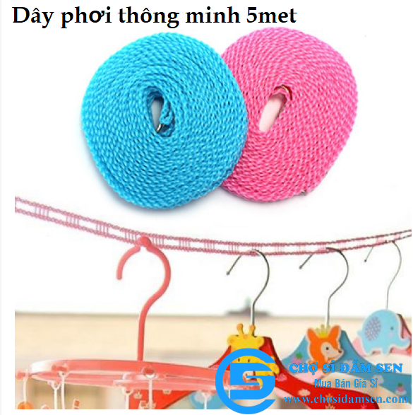 Dây phơi đồ thông minh dài 5m có lỗ chống trượt, tiết kiệm không gian G238-dayphoido