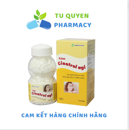 Cốm tiêu cinatrol agi chai 80gam màu trắng và hồng