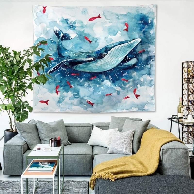[FREE SHIP] [TẶNG KÈM DÂY ĐÈN LED 7M & PHỤ KIỆN TREO] Tấm Thảm Treo Tường (Lá Cây Nhiệt Đới 1m5x1m3) Trang Trí Decor Nội Thất