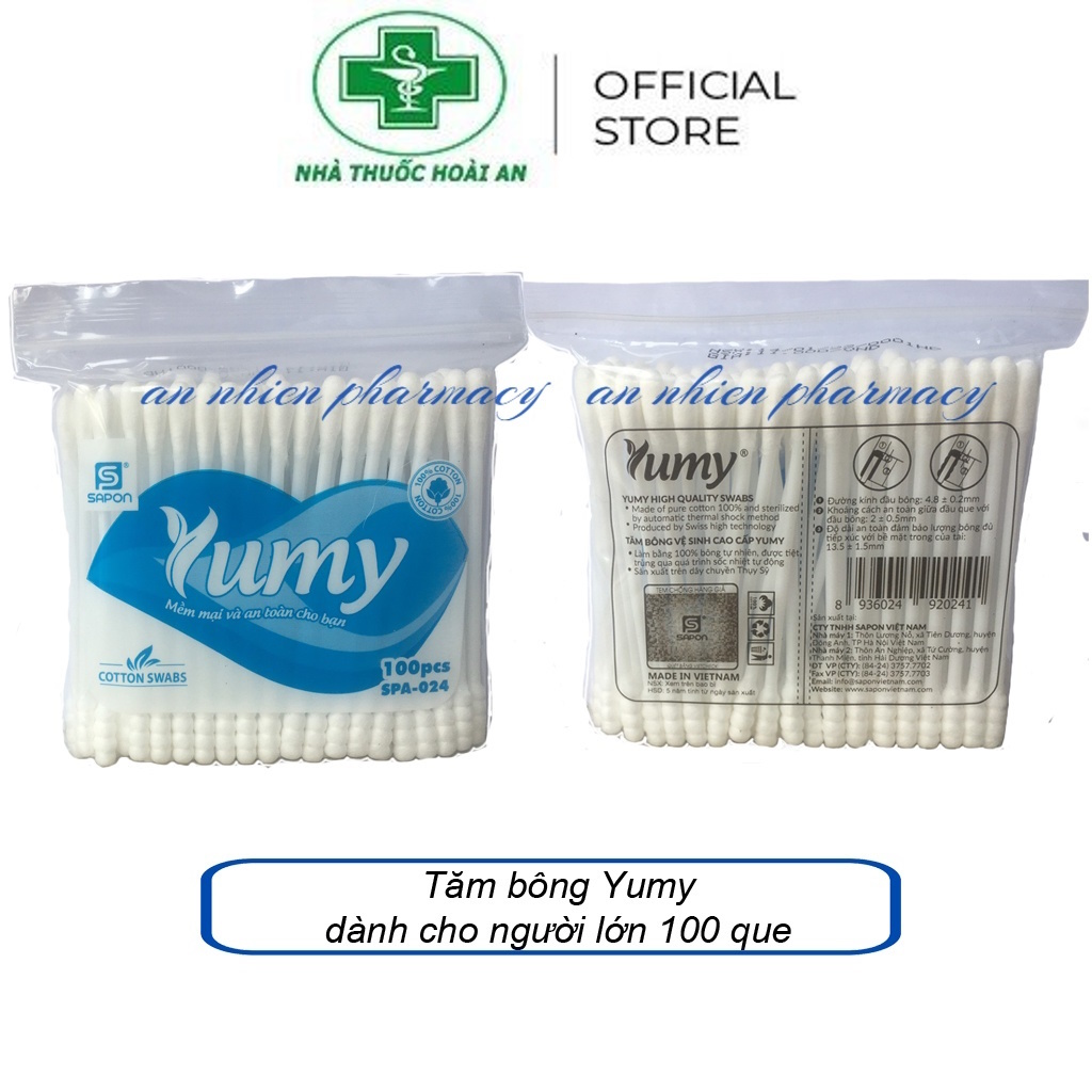 Tăm bông cao cấp yumy - túi 100 cái