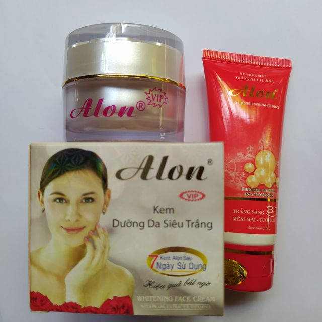 Combo kem alon dưỡng trắng da cao cấp, sữa rửa mặt