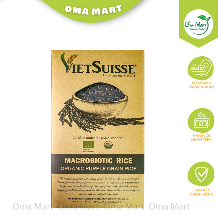 Gạo Tím Hữu Cơ VietSuisse 1kg
