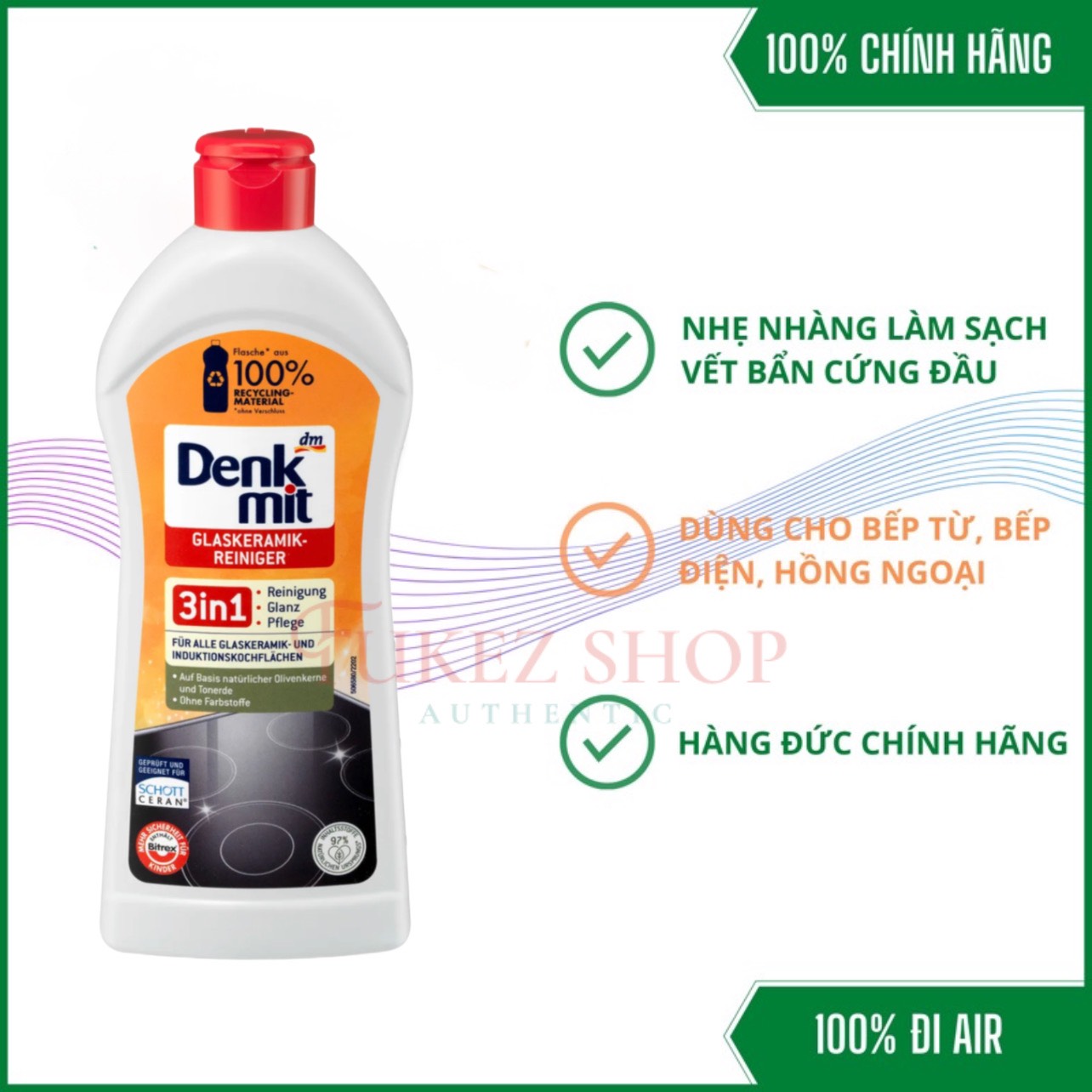 Dung dịch vệ sinh bếp từ 3 in 1 Denkmit 200ML - Đức