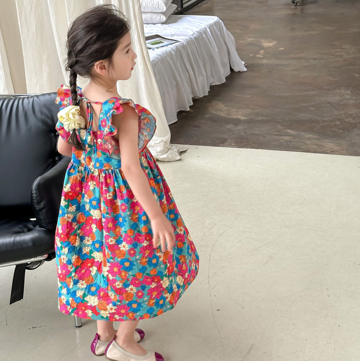 Đầm maxi hoa nhí cực xinh cho bé _hàng quảng châu cao cấp