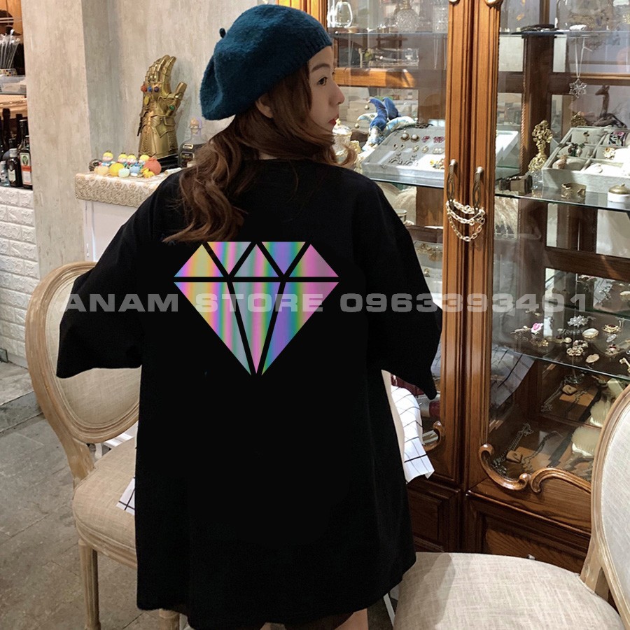 [HCM]Áo thun phản quang 7 màu tay lỡ nam nữ Kim Cương