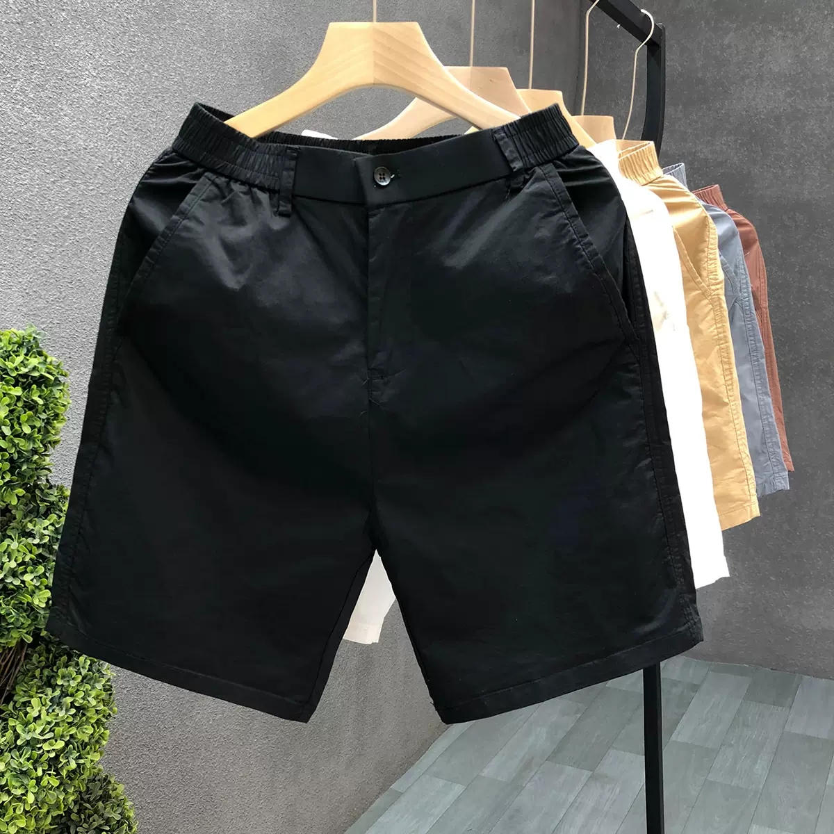 Quần short nam KAKI GIÓ cạp chun pha cúc trẻ trung