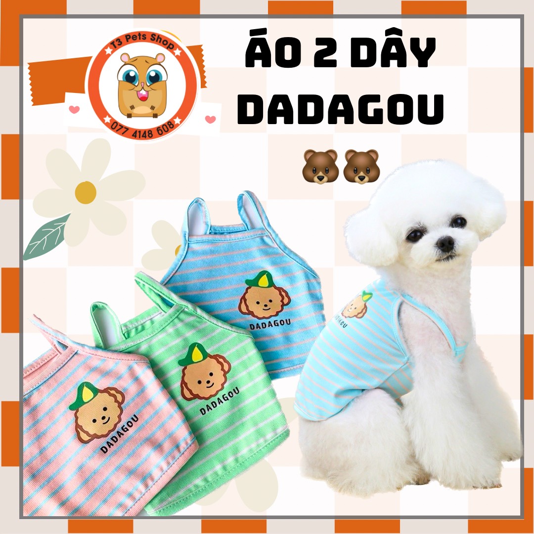Áo 2 dây dadagou sọc ngang cho chó mèo