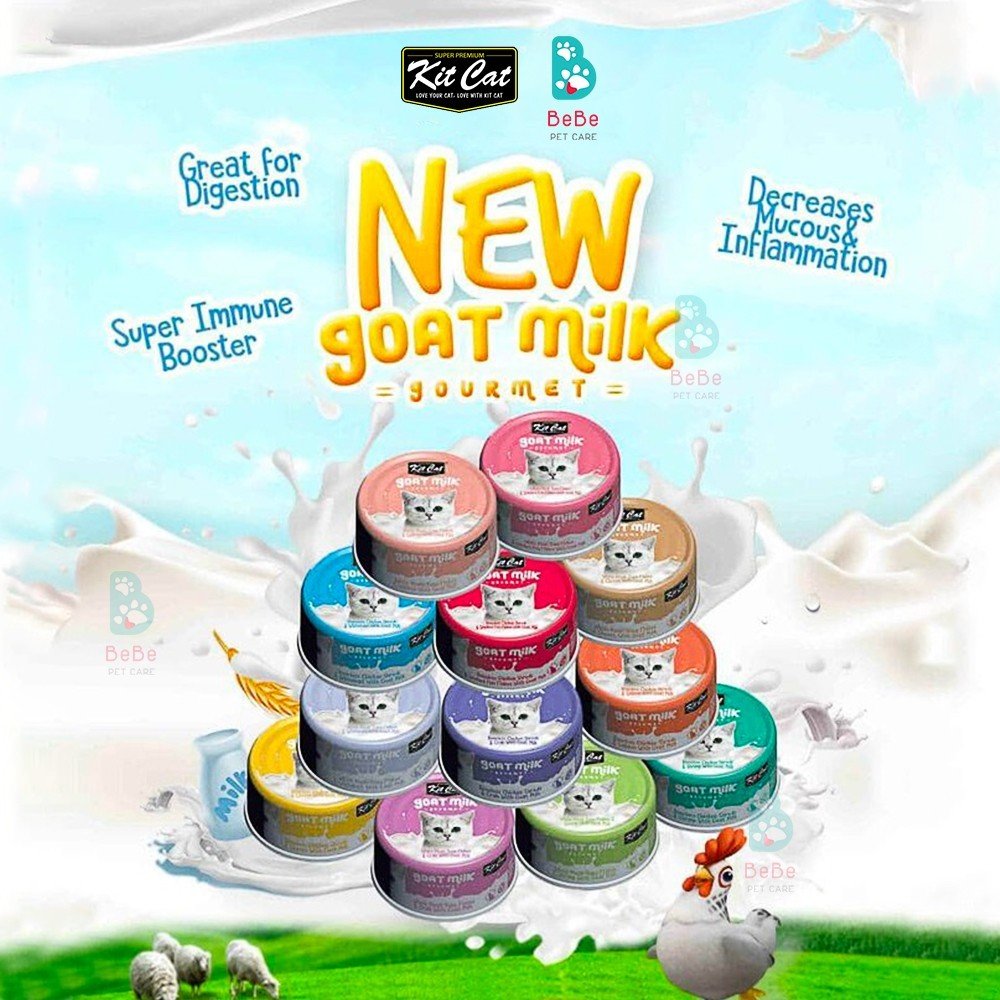 [Combo 10 - 12 Lon] Pate KITCAT SỮA DÊ Nhiều Vị Cho Mèo Mọi Lứa Tuổi