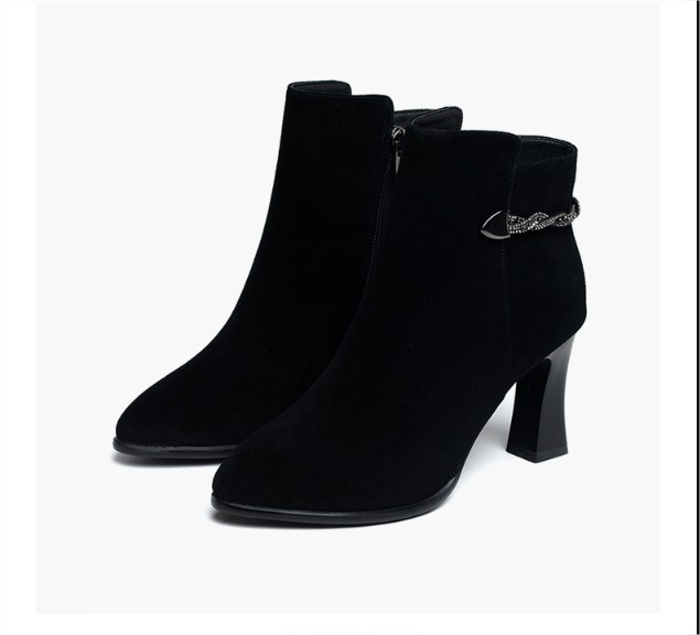 Giày boot nữ da lộn cá tính cao 7cm B171
