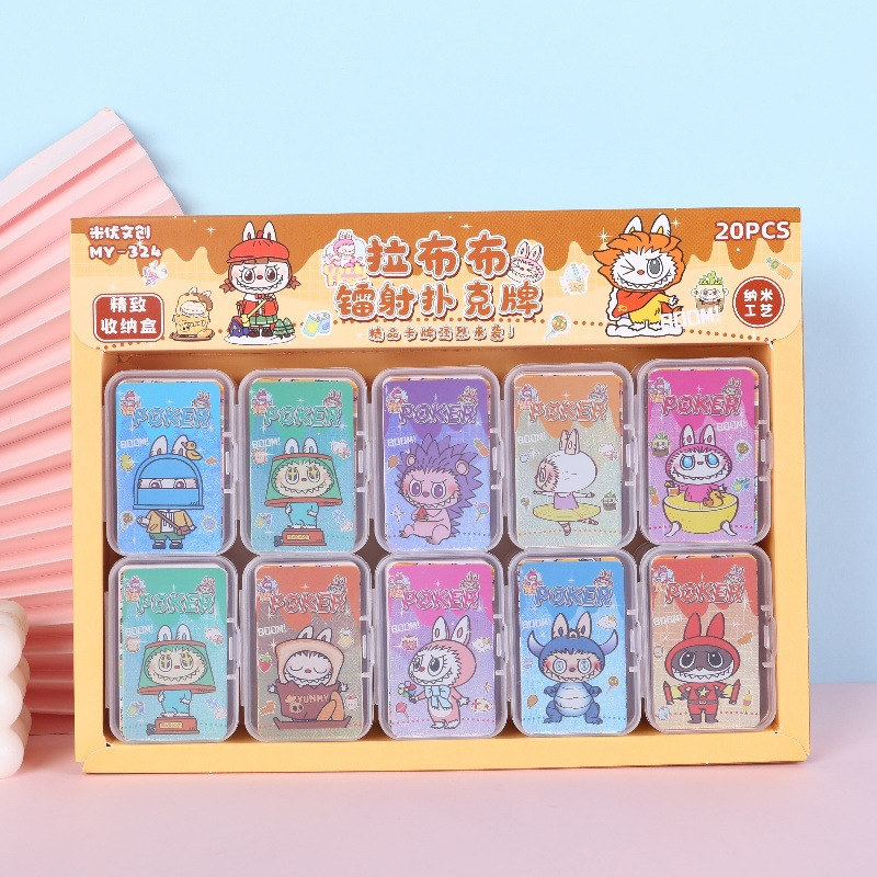 Bộ Bài Tây Mini LABUBU 52 Lá Siêu Dễ Thương Kèm Hộp Nhựa Đựng